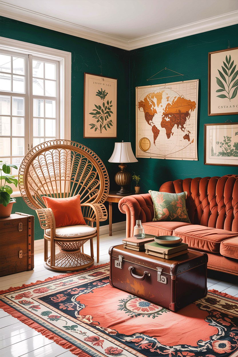 Vintage bohemian living room - 30 bohemian living room ideas