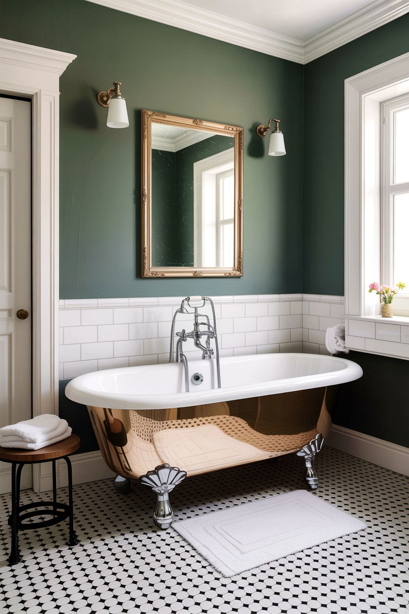 Vintage clawfoot tub - 30 Jack and Jill bathroom ideas