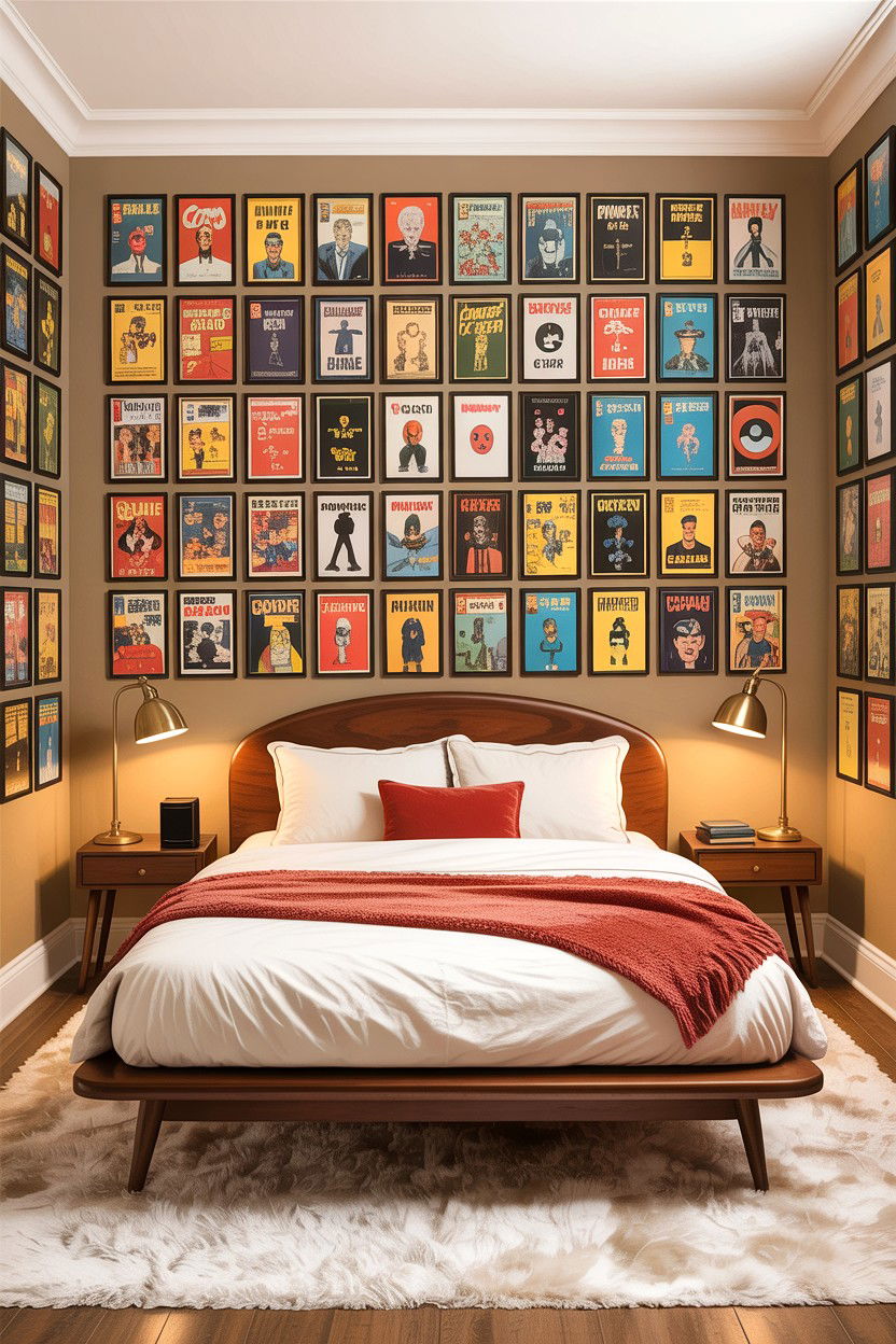 Vintage comic book wall - 30 comic book bedroom ideas