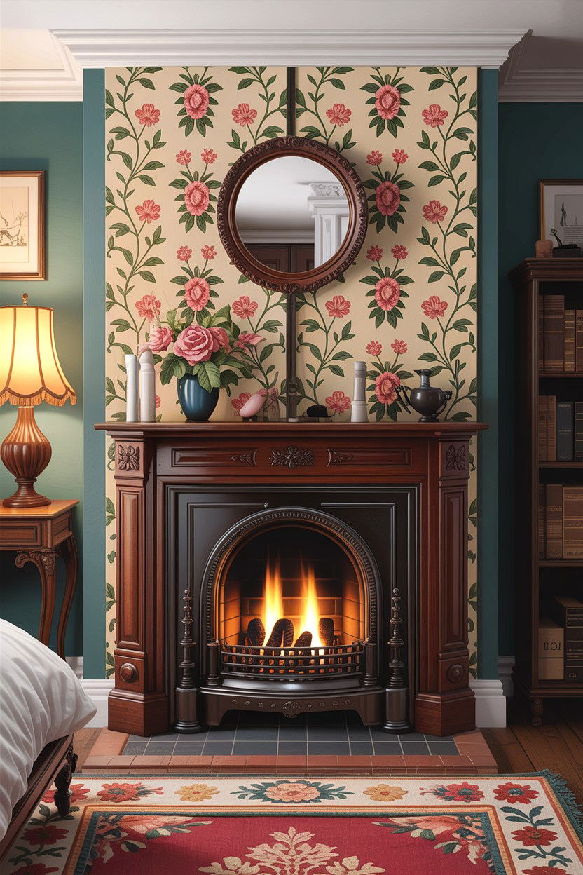 Vintage wood burning fireplace - 30 bedroom wood burning fireplace ideas