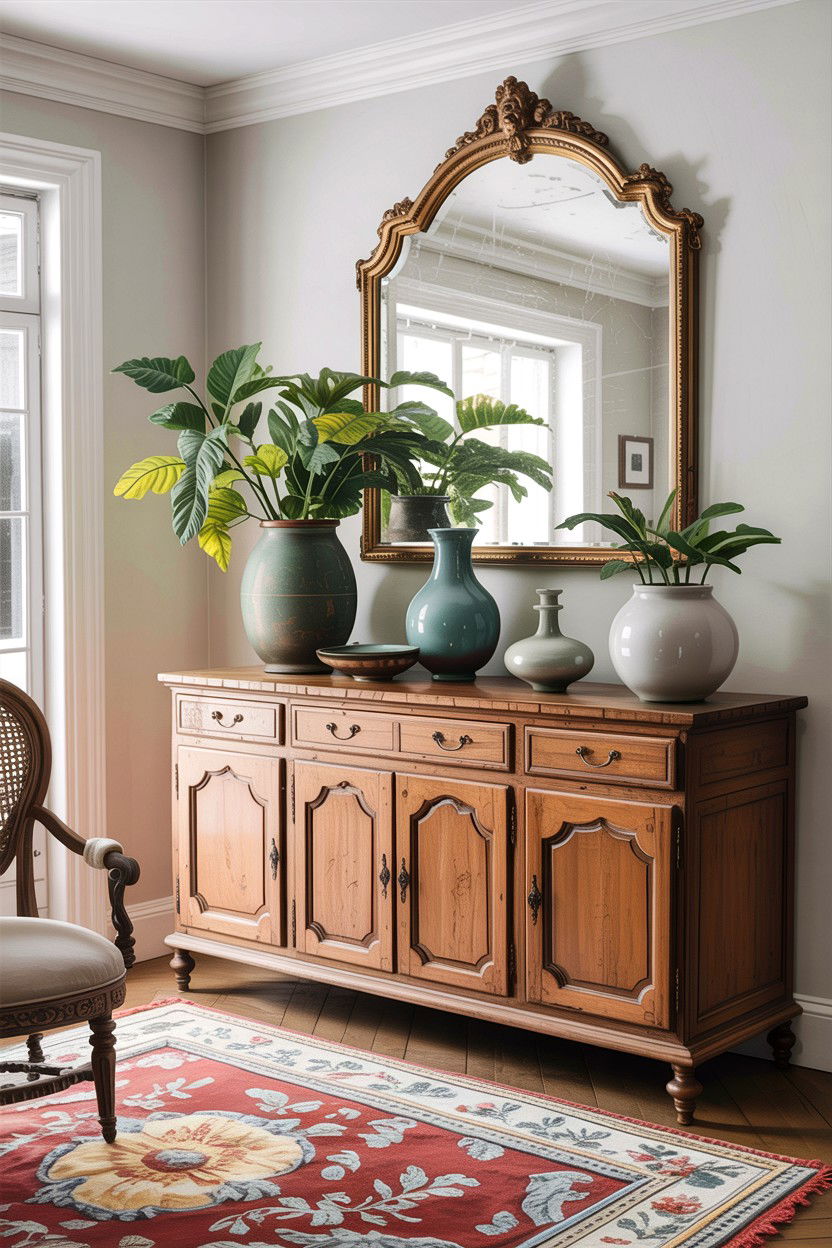 Vintage wooden sideboard - 30 living room Provence furniture ideas