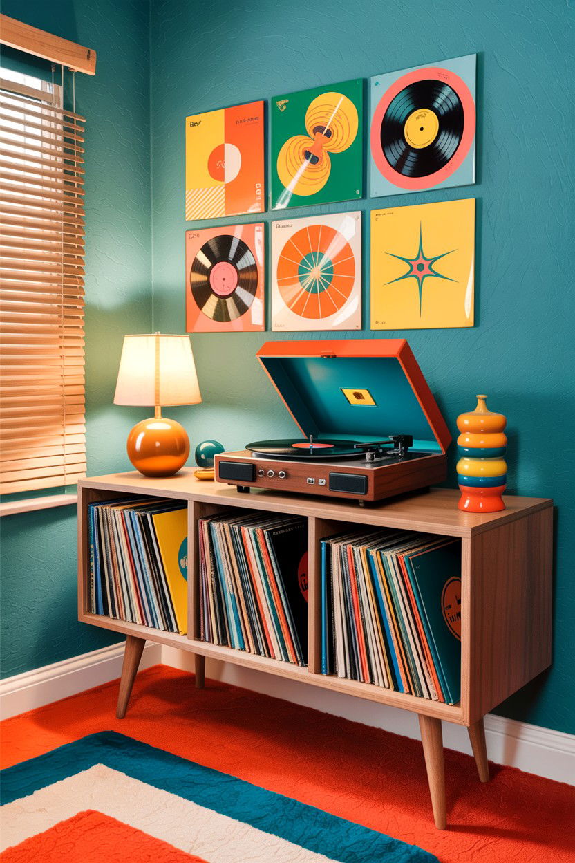 Vinyl Record Ledge - 30 bedroom collection display ideas