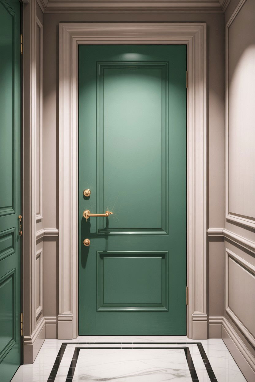 Viridian green bathroom door - 30 green bathroom ideas