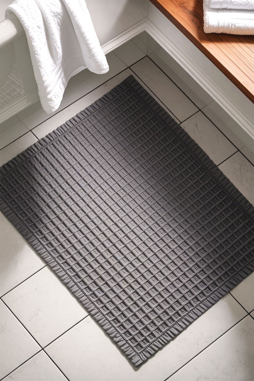 Waffle Weave Bath Mat - 30 bath mat ideas