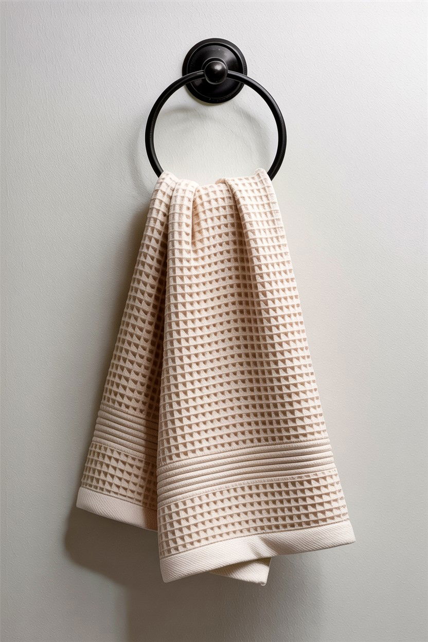 Waffle Weave Hand Towel - 30 bathroom accessory styling ideas