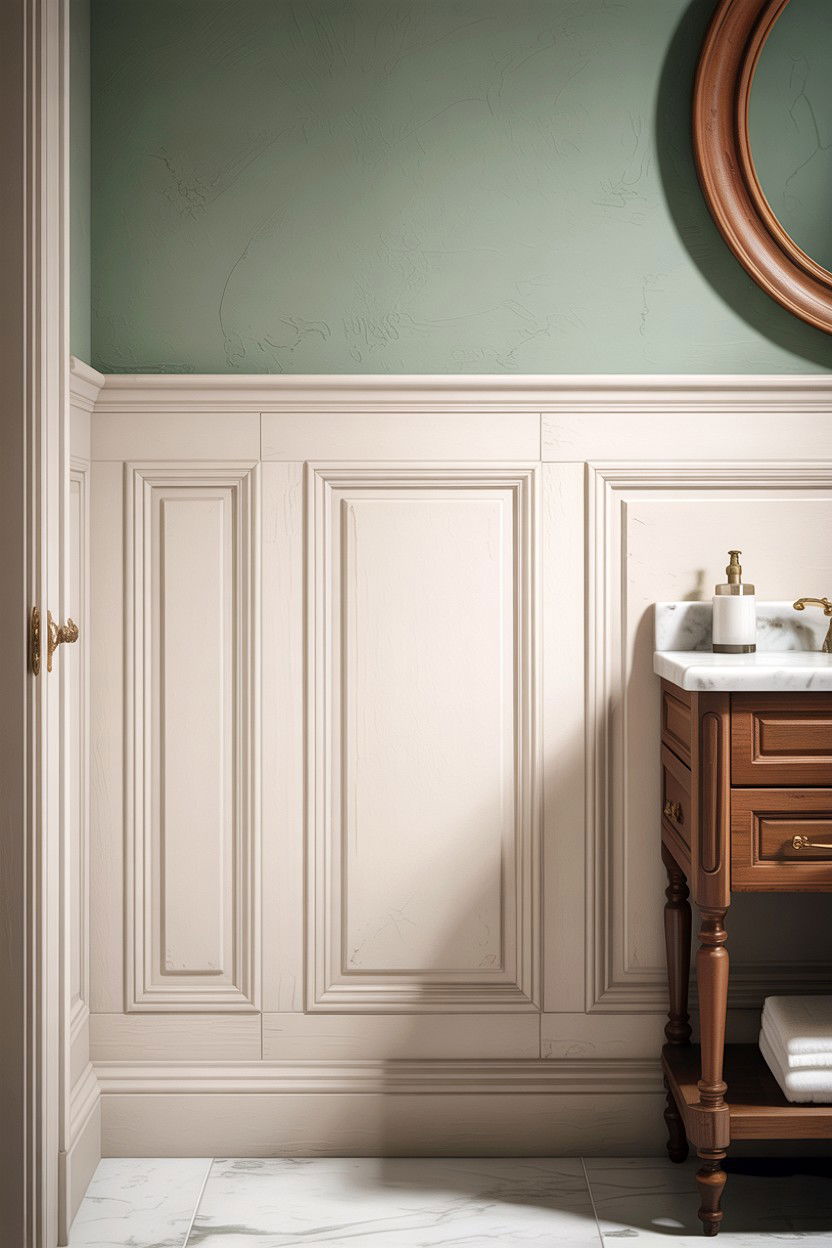 Wainscoting bathroom wall - 30 colonial bathroom ideas