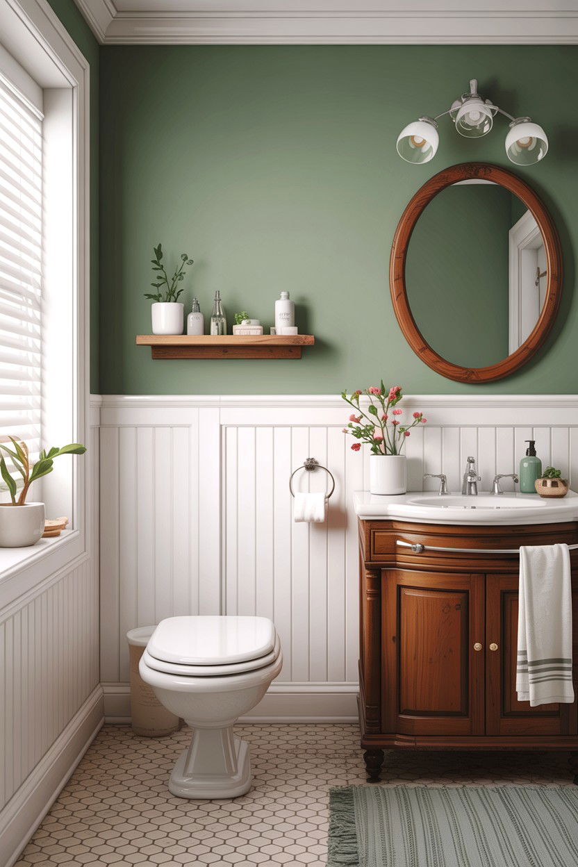 Wainscoting bathroom - 30 bathroom accent wall ideas