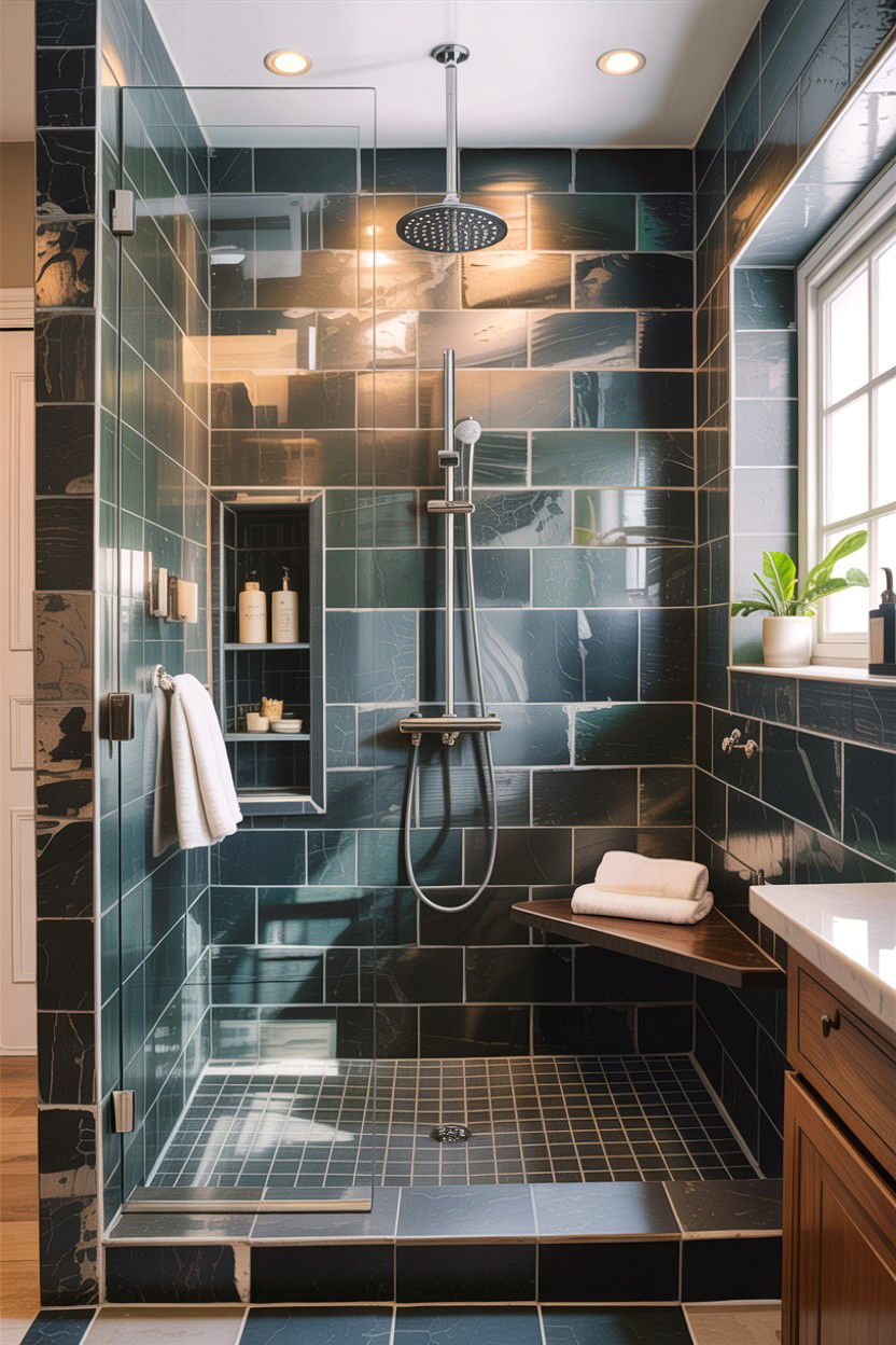 Walk In Shower - 30 bathroom cooling ideas