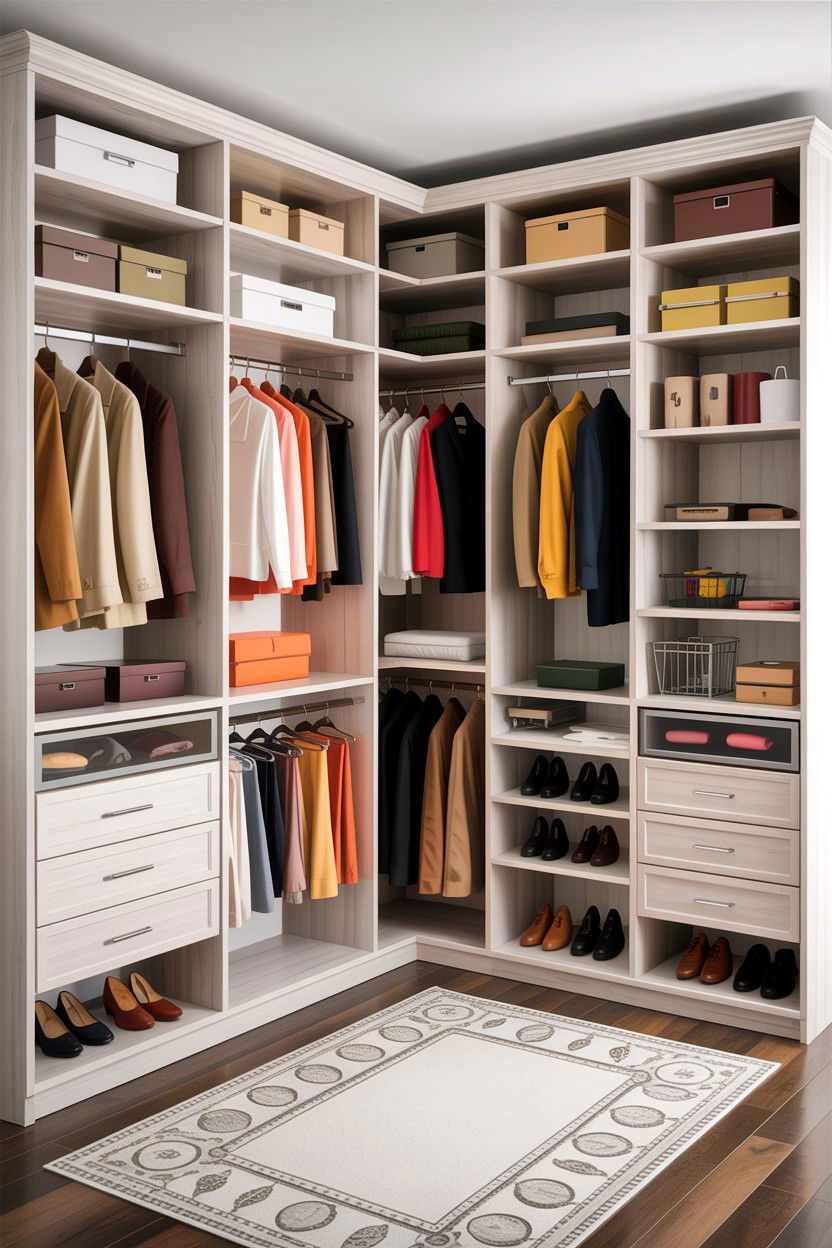 Walk in closet system - 30 bedroom organization ideas