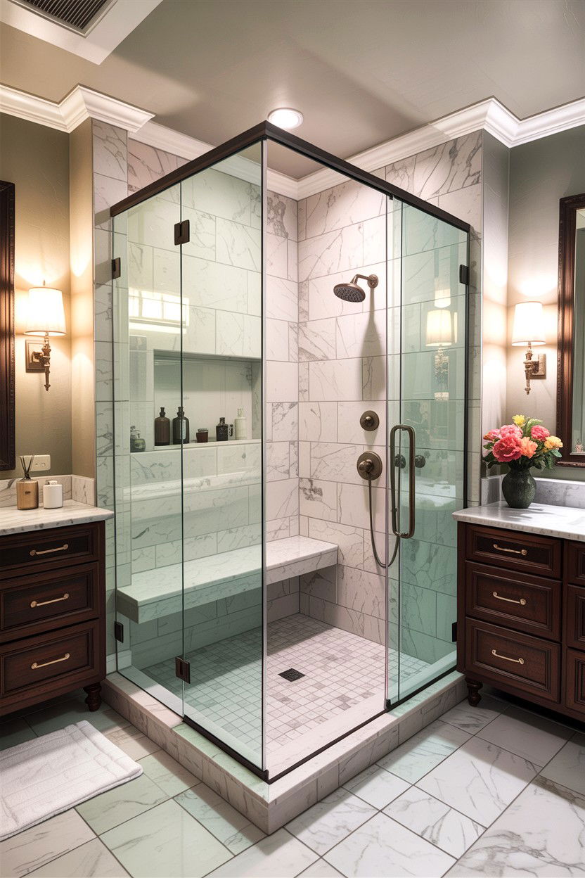 Walk in shower - 30 Jack and Jill bathroom ideas