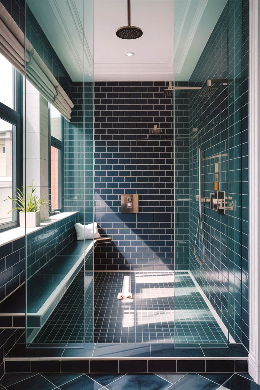 Walk in shower bench - 30 bathroom built-in bench ideas