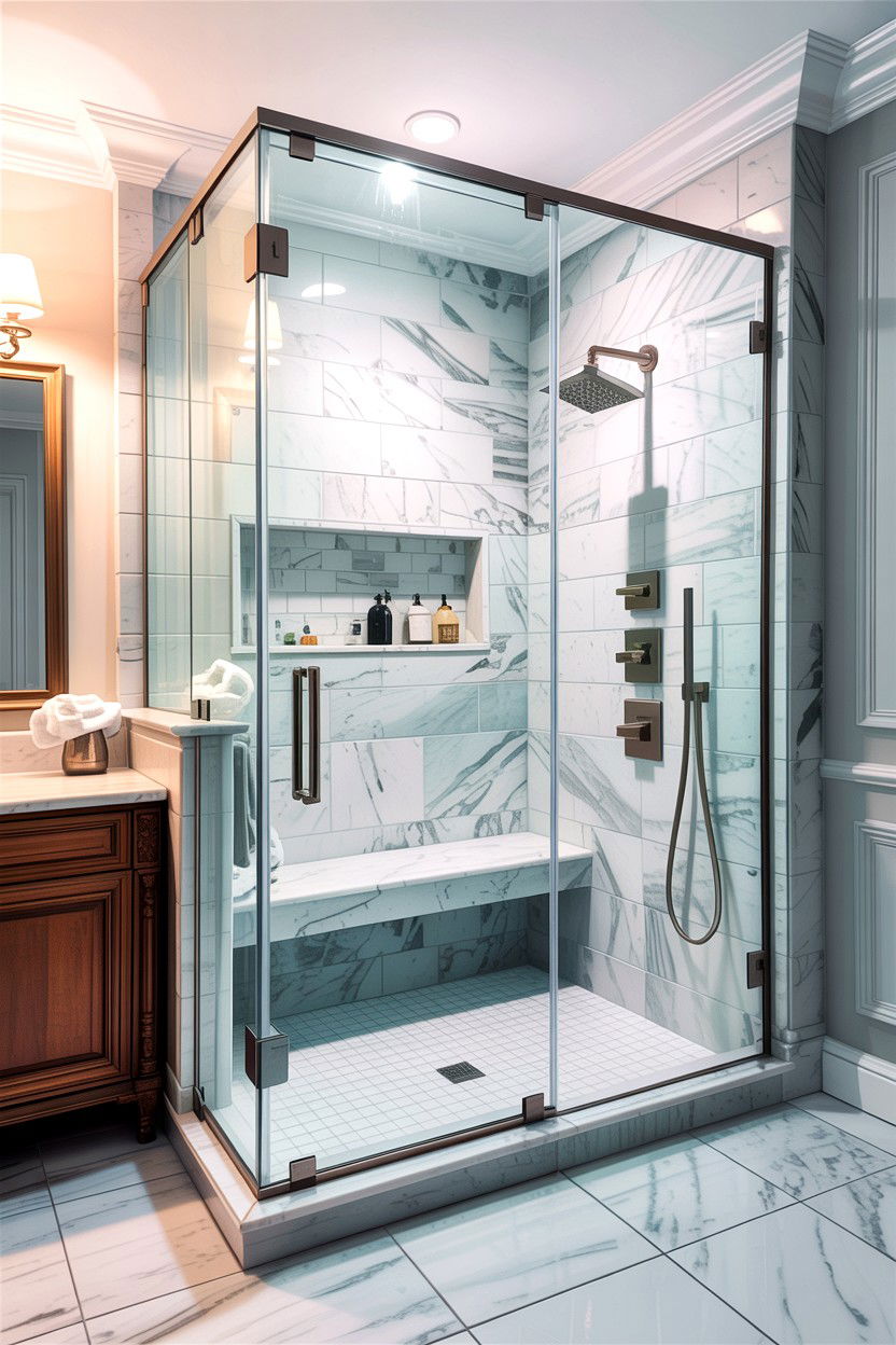 Walk in shower glass door - 30 Home Depot bathroom ideas