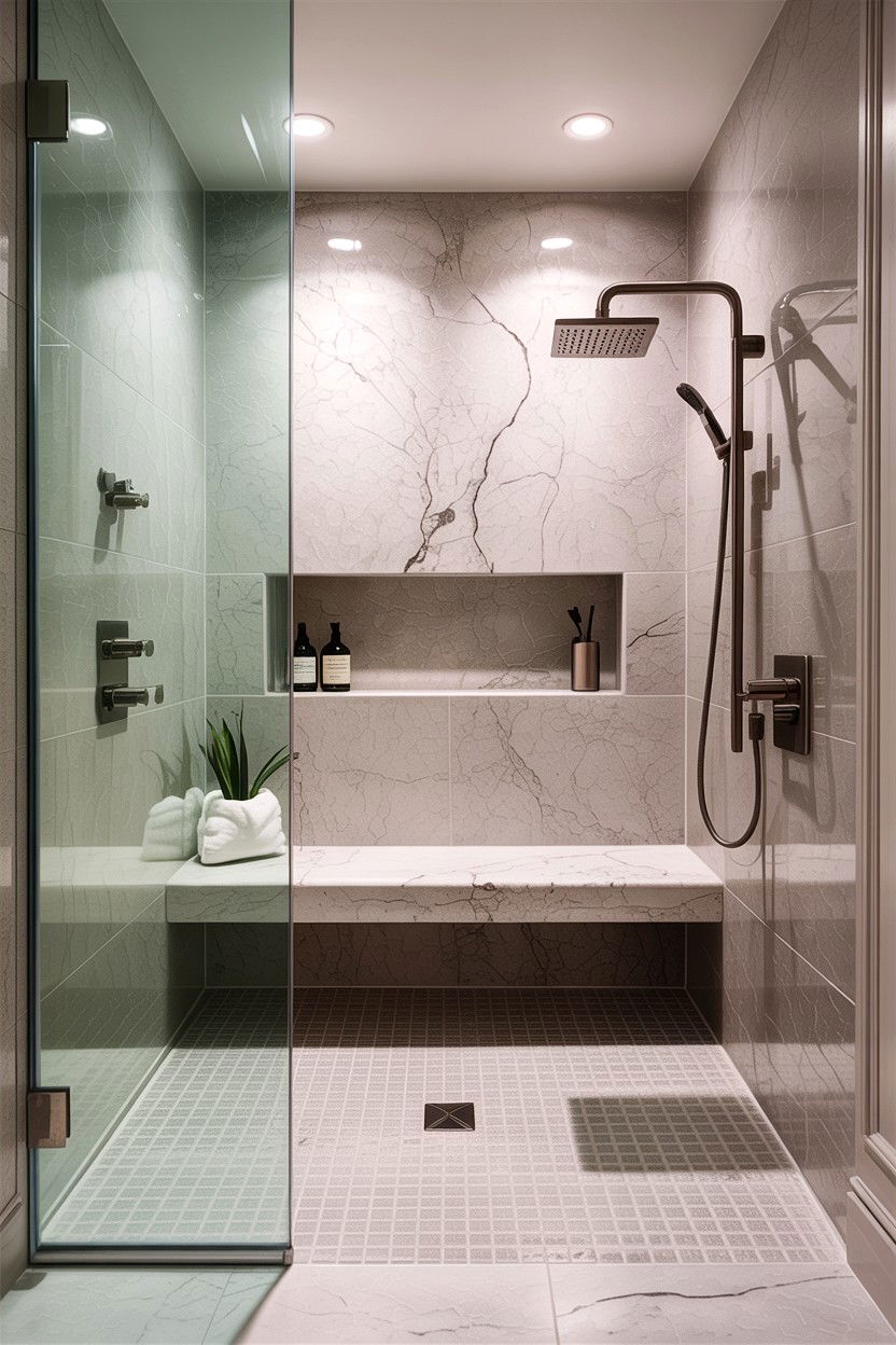 Walk in shower with bench - 30 architect designed bathroom ideas