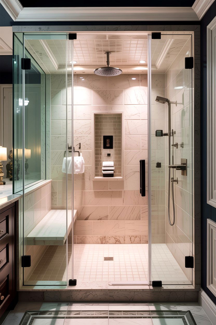 Walk in steam shower - 30 home spa bathroom ideas