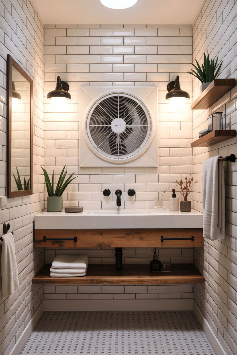 Wall Mounted Fan - 30 bathroom cooling ideas