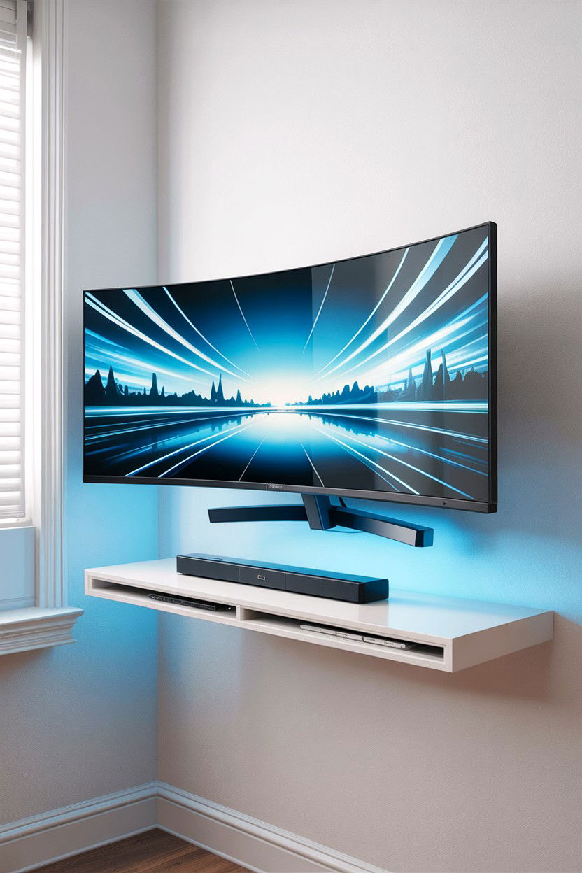 Wall Mounted Gaming Monitor Display - 30 gaming living room ideas