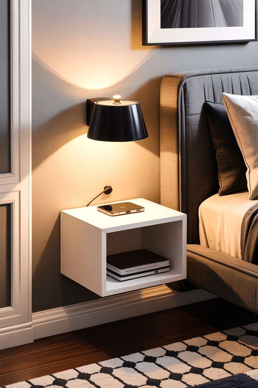 Wall Mounted Nightstand - 30 bedroom nightstand ideas