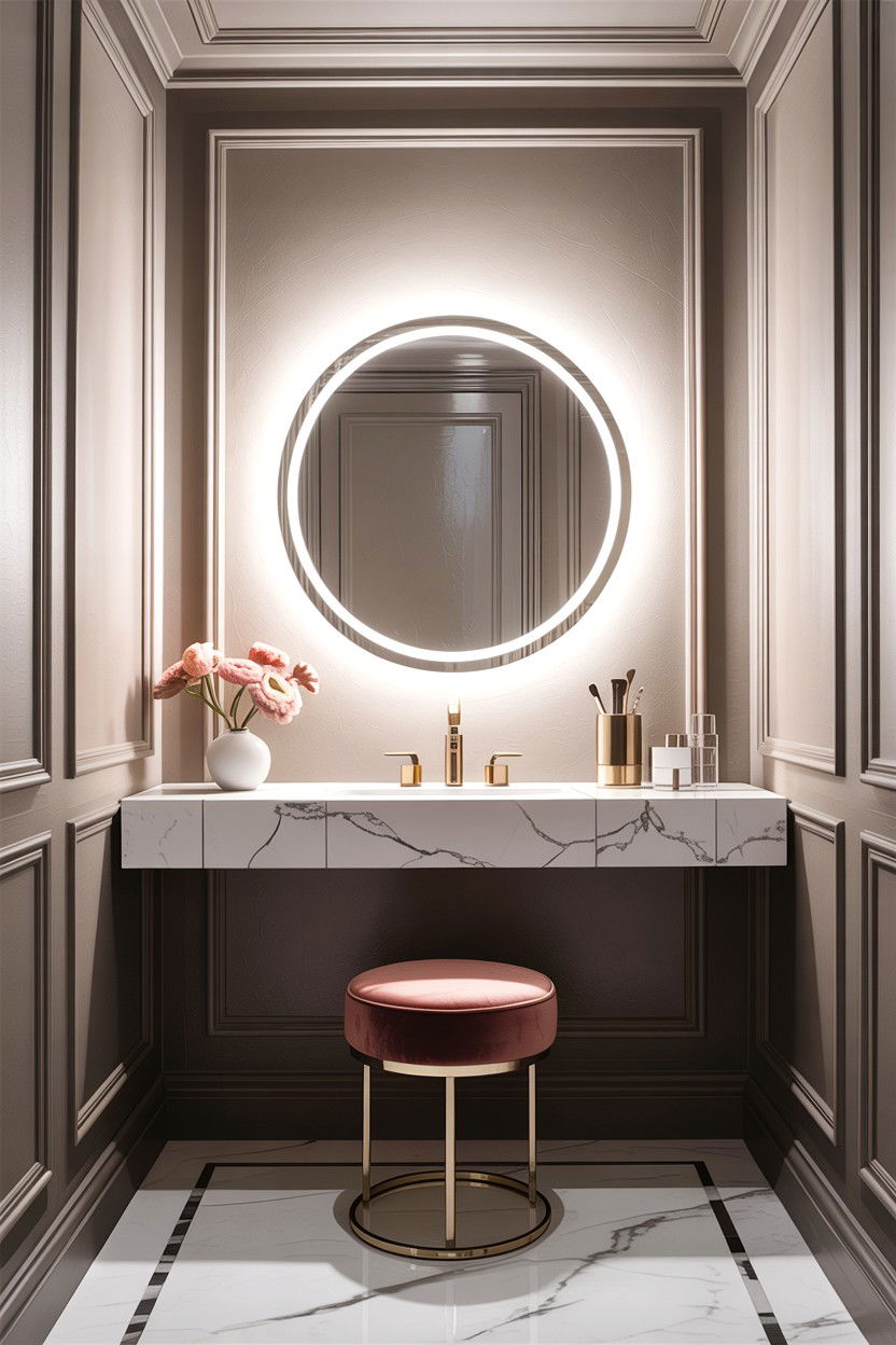 Wall Mounted Vanity - 30 bedroom compact furniture ideas