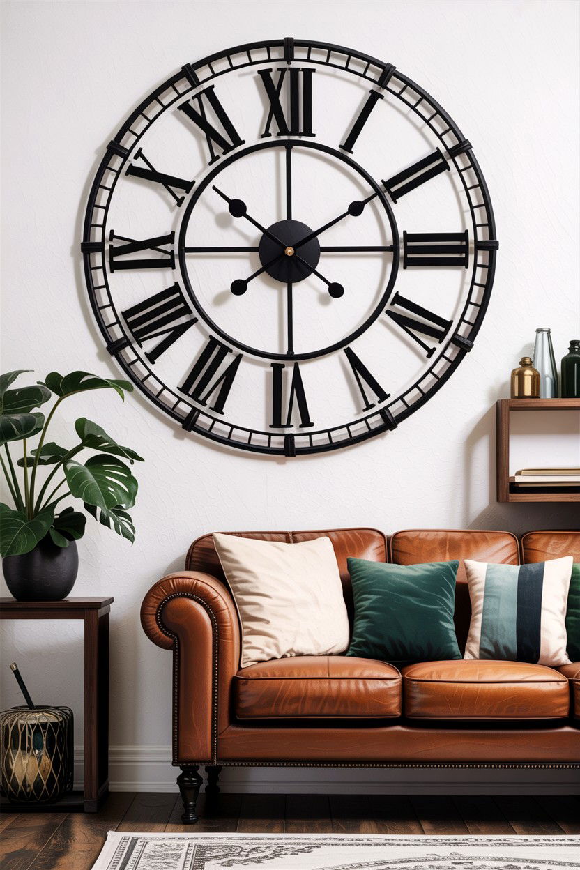 Wall clock - 30 inexpensive living room ideas
