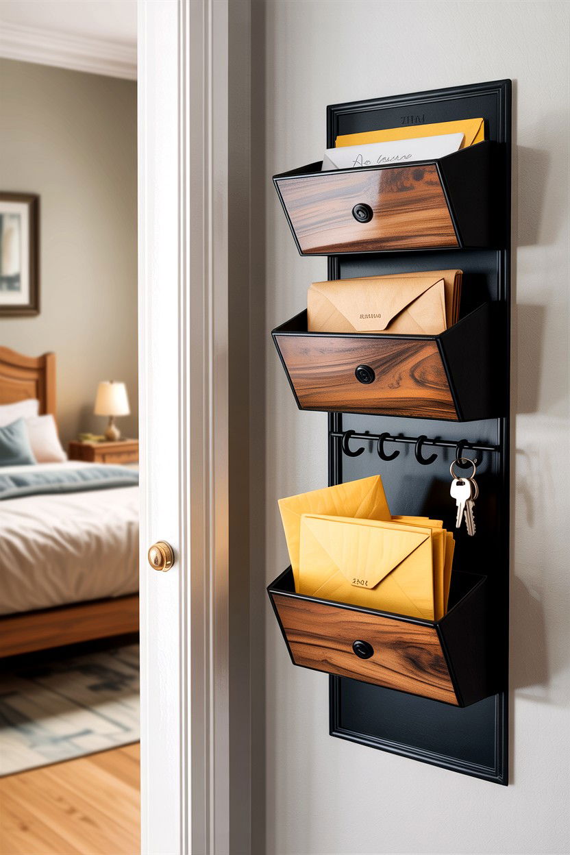 Wall mounted mail sorter - 30 bedroom hanging organizers