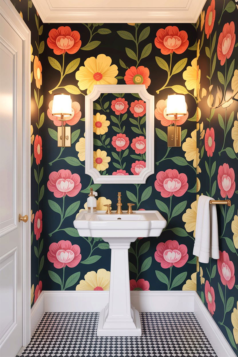 Wallpapered Powder Room - 30 jaw-dropping bathroom ideas