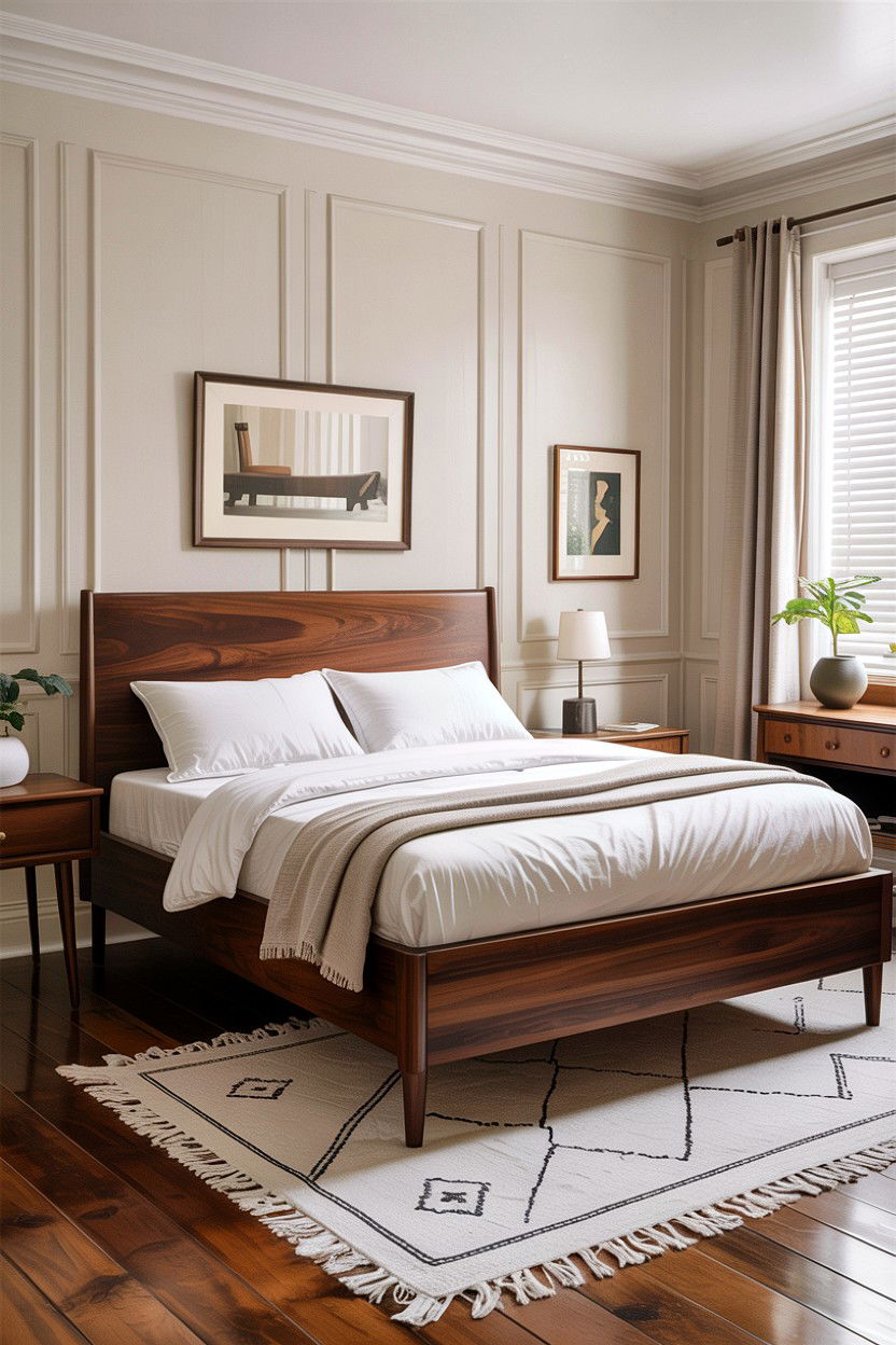 Walnut Panel Bed - 30 bedroom panel beds