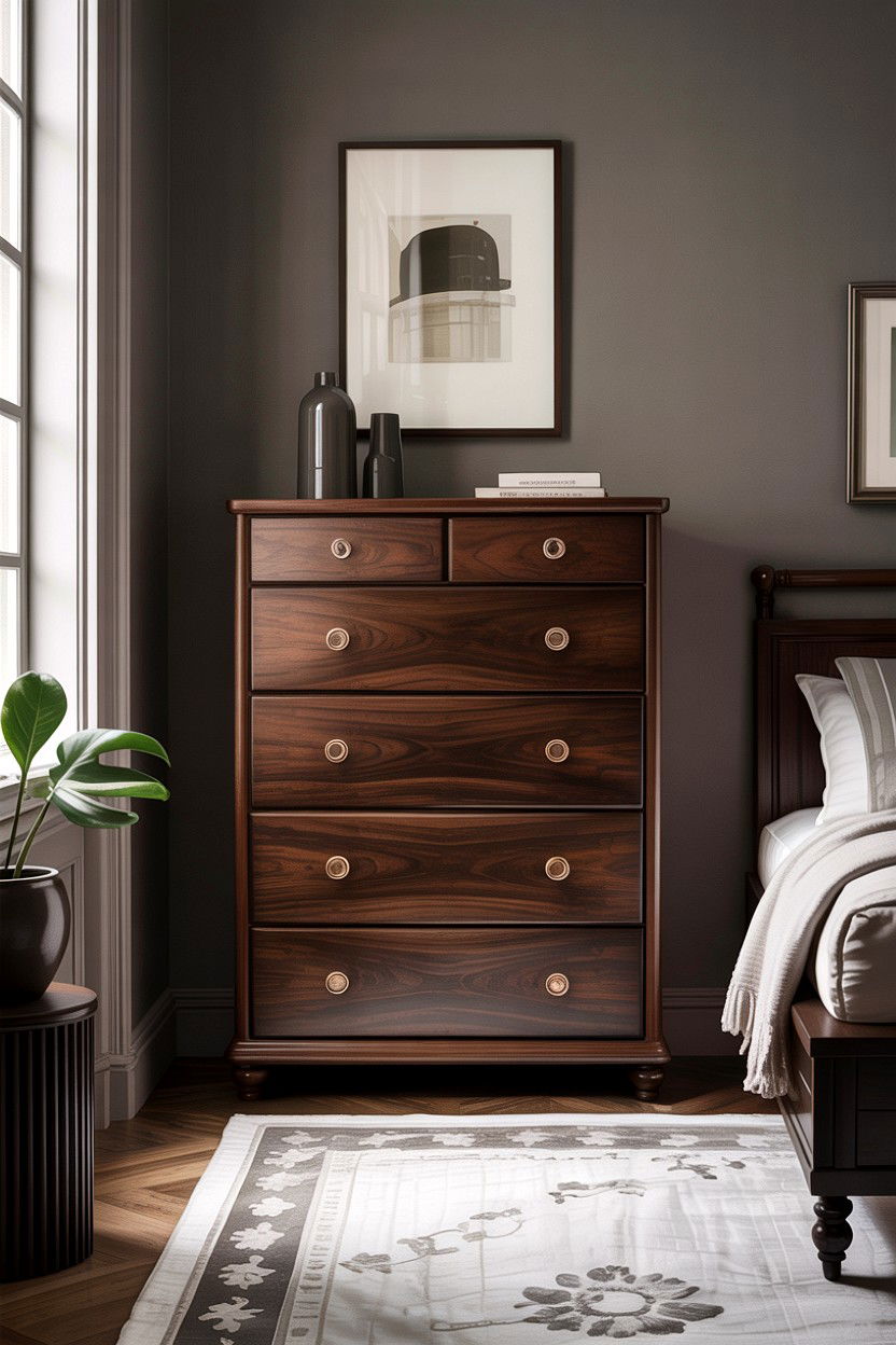 Walnut Tall Dresser - 30 bedroom tall dressers