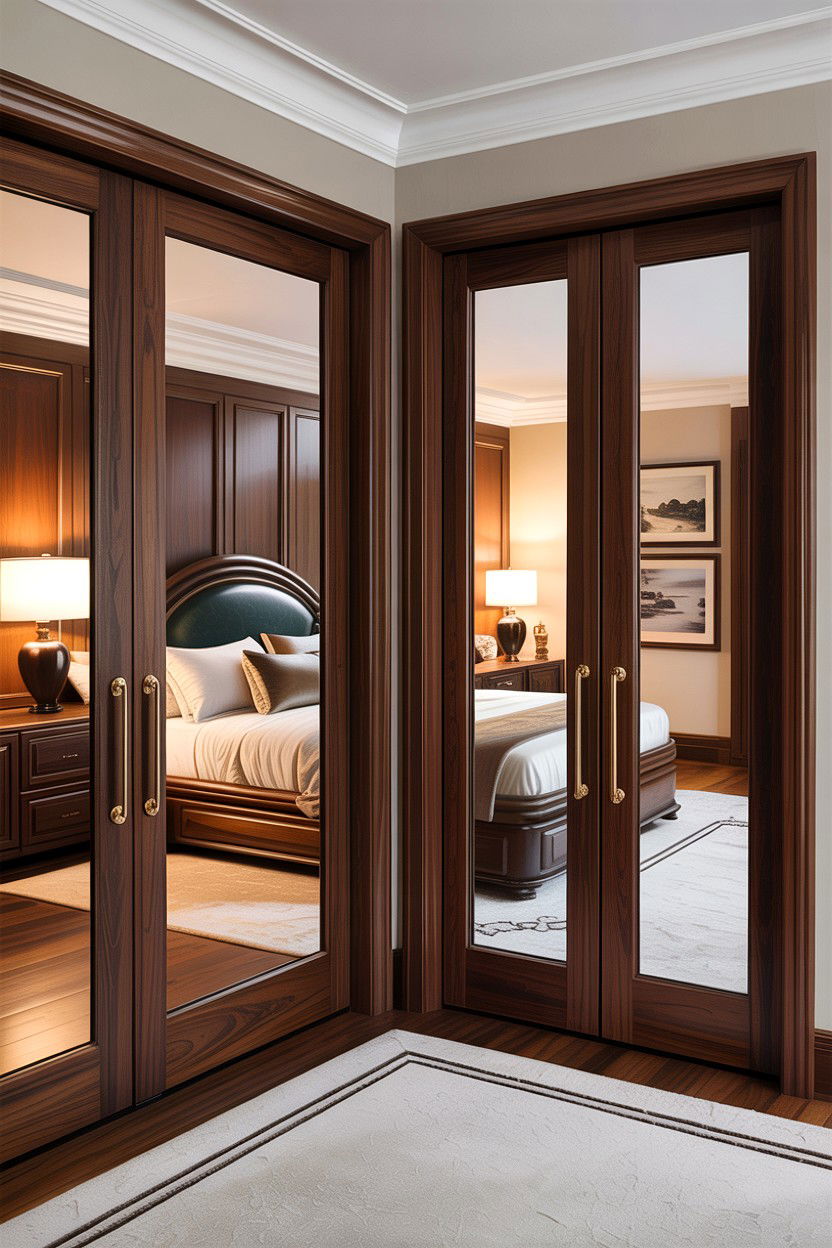 Walnut wood bifold doors - 30 bedroom bifold doors