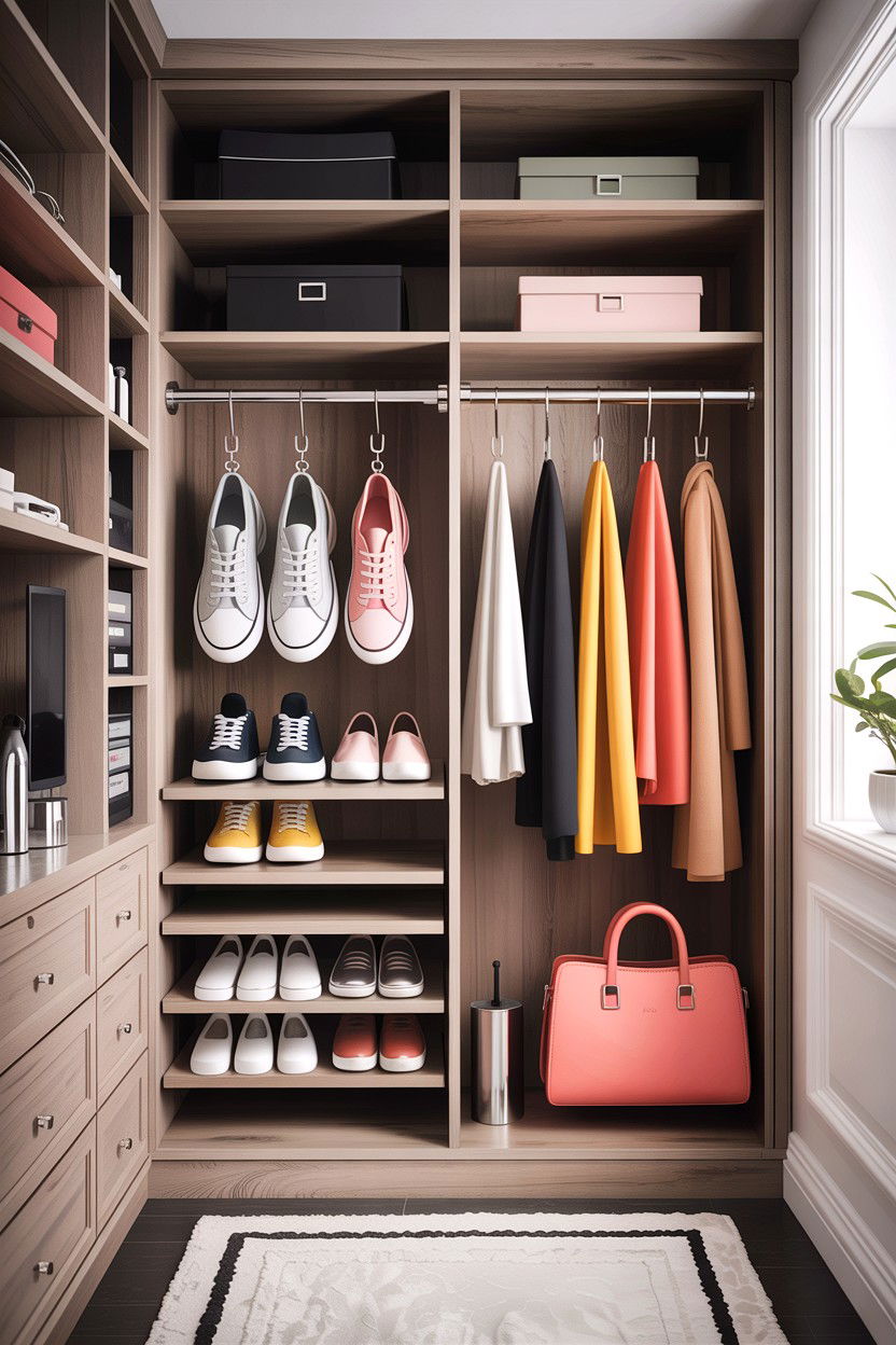 Wardrobe Shoe Rail - 30 bedroom shoe storage ideas