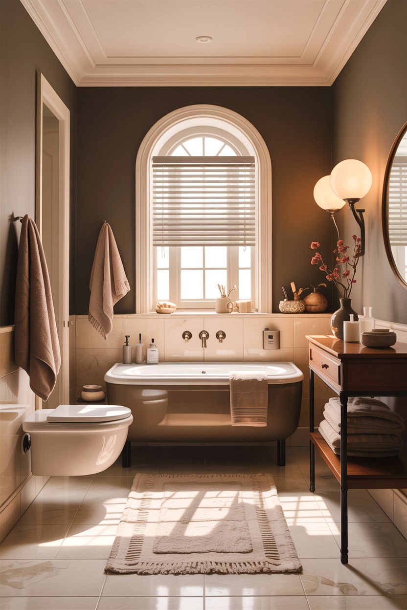 Warm Neutral Bathroom - 30 warm beige bathroom ideas