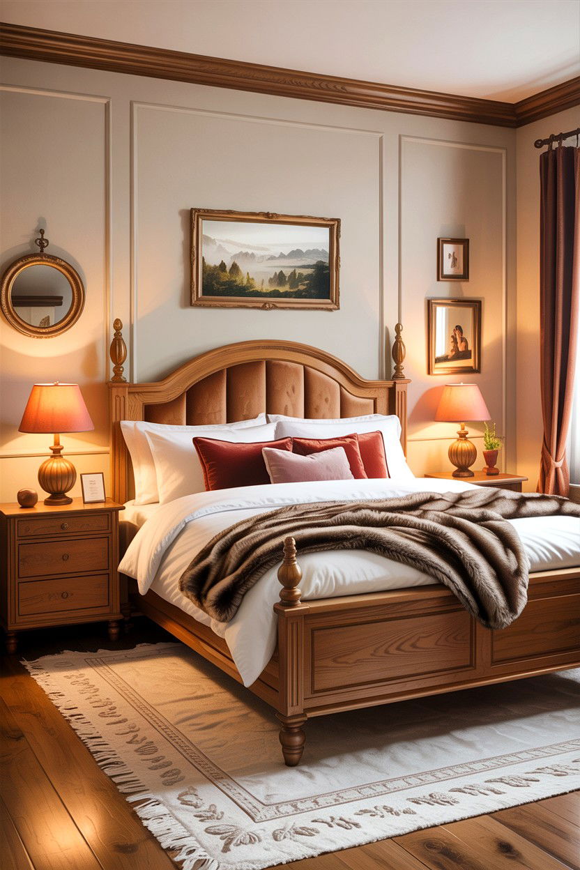 Warm Oak Cozy Bedroom - 30 bedroom oak furniture ideas