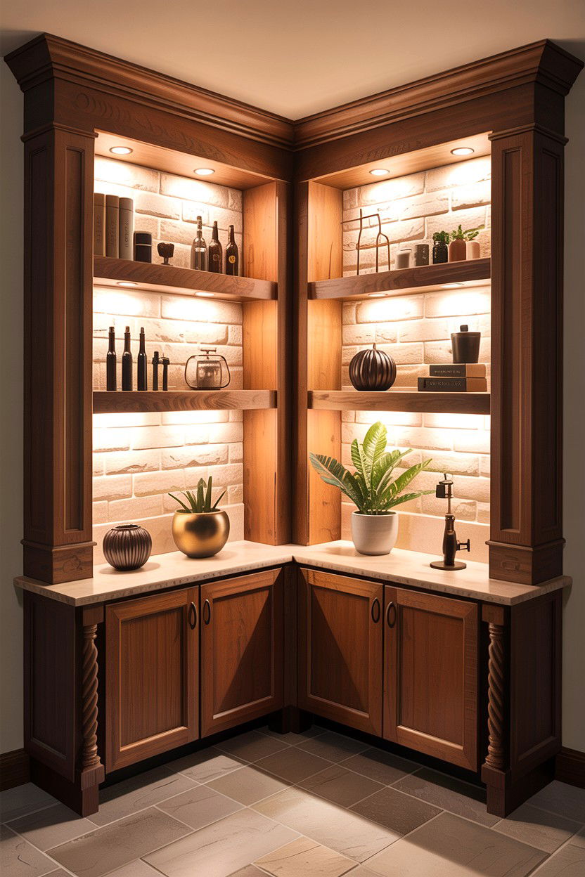 Warm White Niche Lighting - 30 lighted niche bathroom ideas