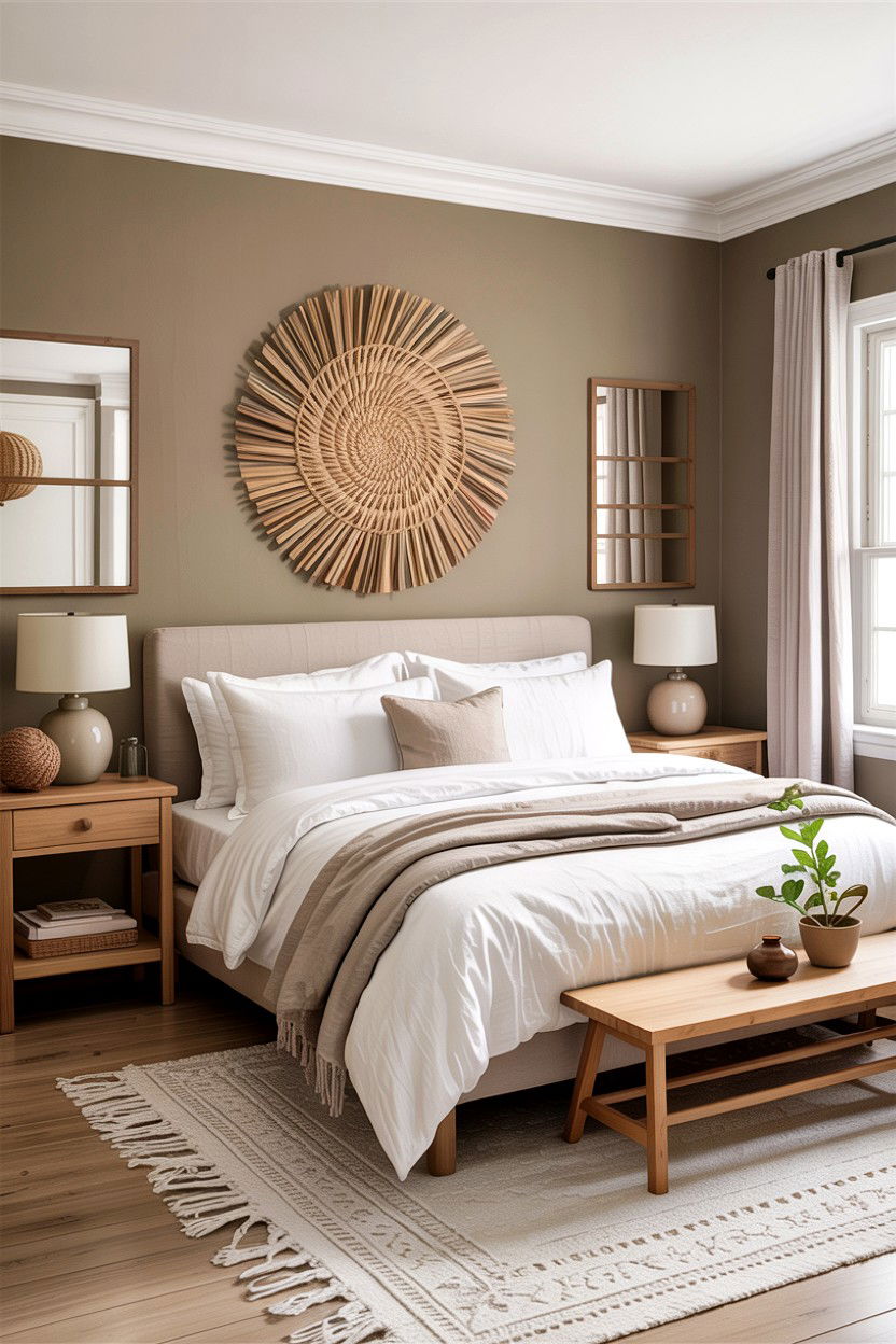 Warm greige and white bedroom - 30 bedroom color schemes