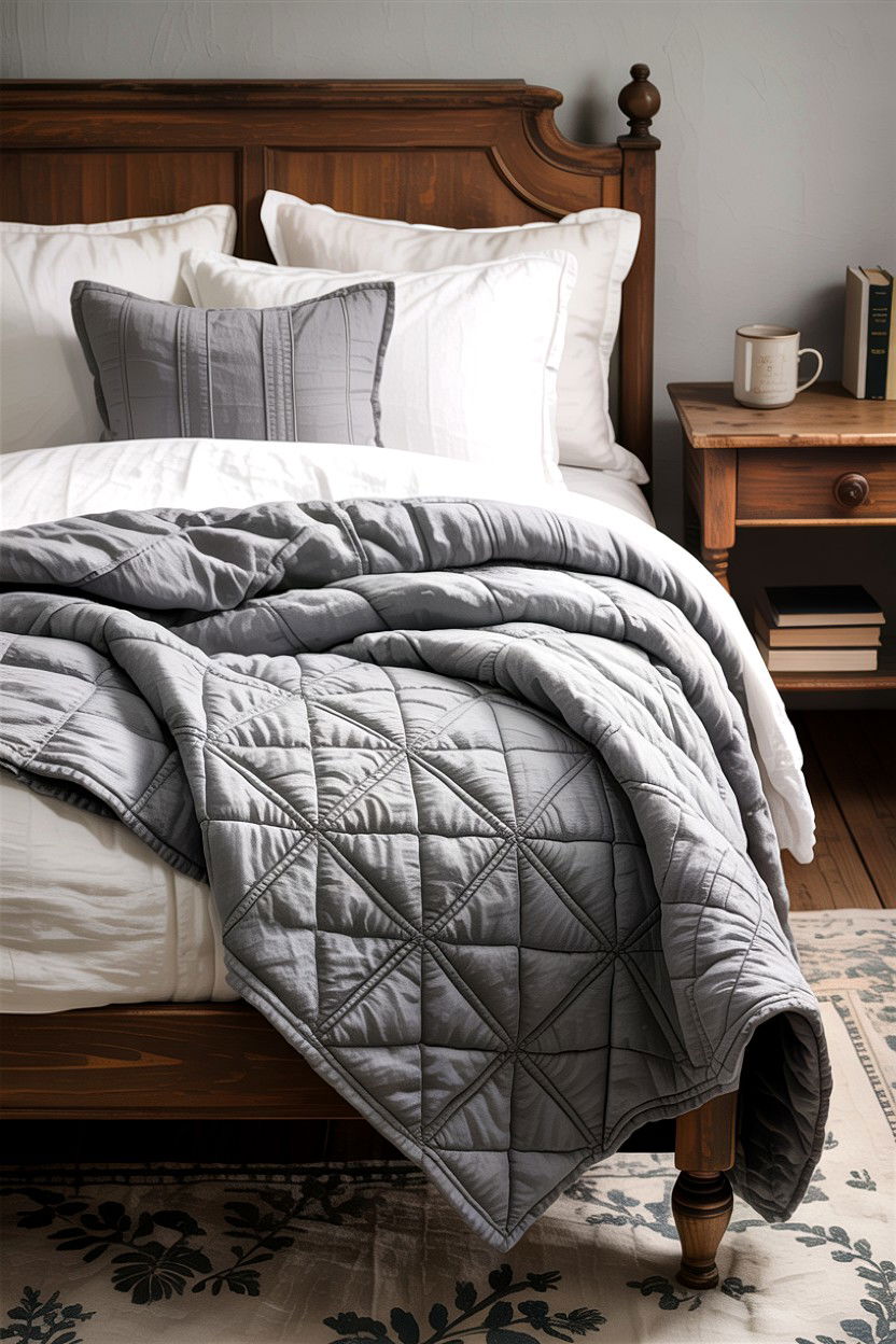 Washed Linen Quilt - 30 linen bedroom ideas