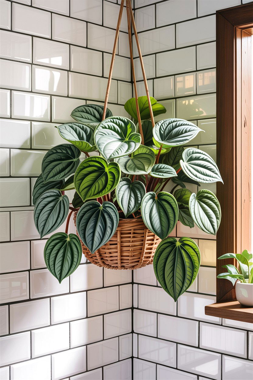 Watermelon peperomia bathroom - 30 hanging plants for bathroom ideas