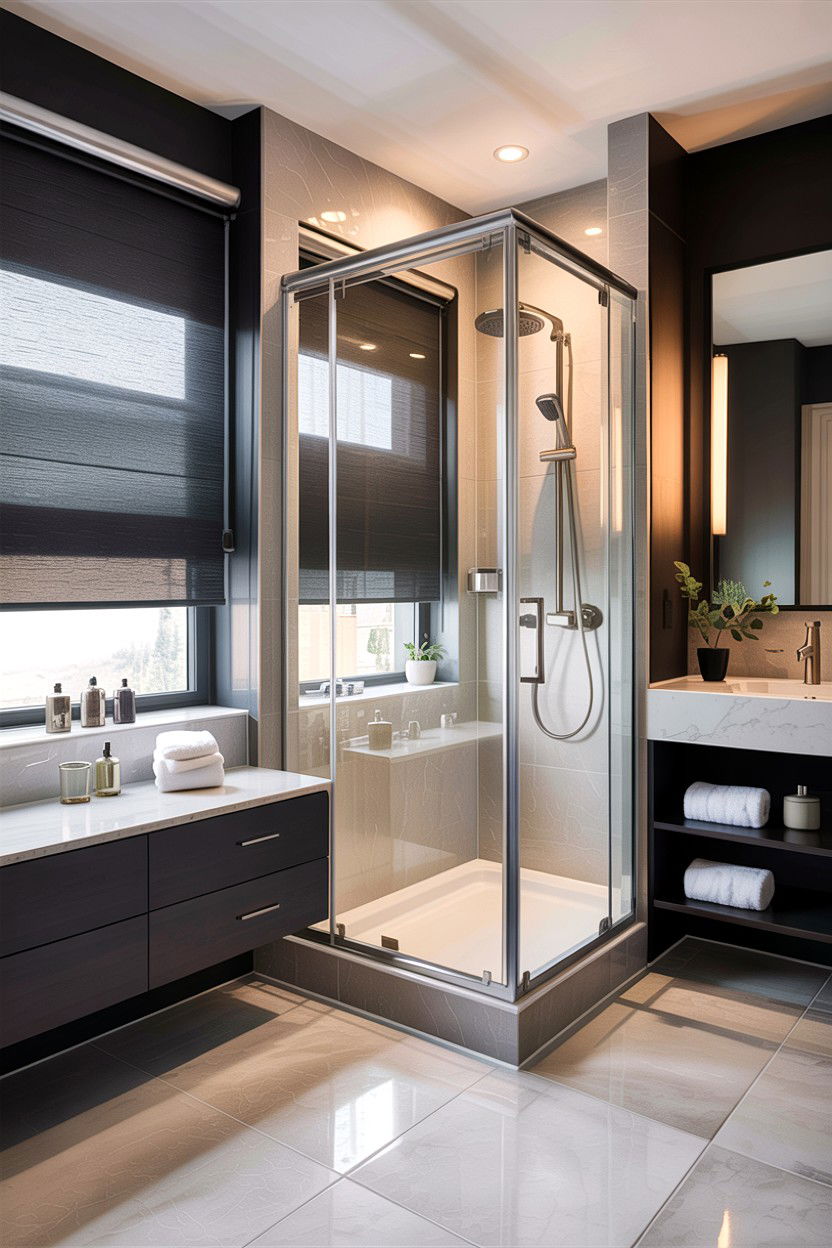 Waterproof Roller Blinds - 30 bathroom blinds ideas