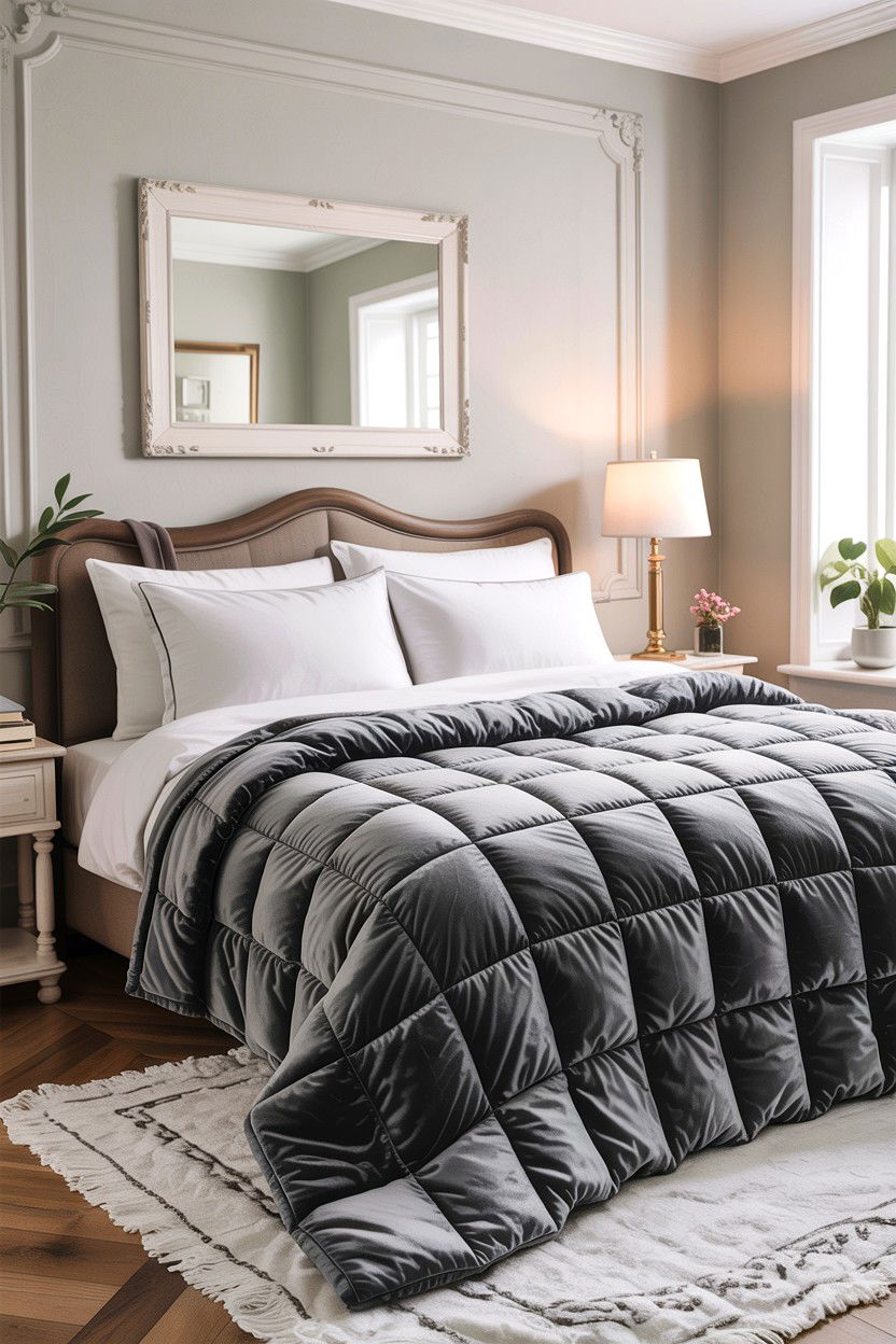 Weighted Blanket Bedding - 30 insomnia bedroom ideas