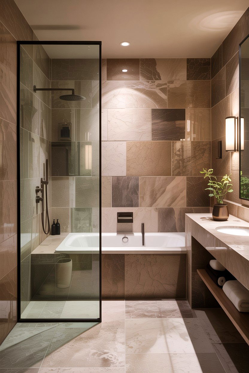 Wet Room Bathroom - 30 cool neutral bathroom ideas