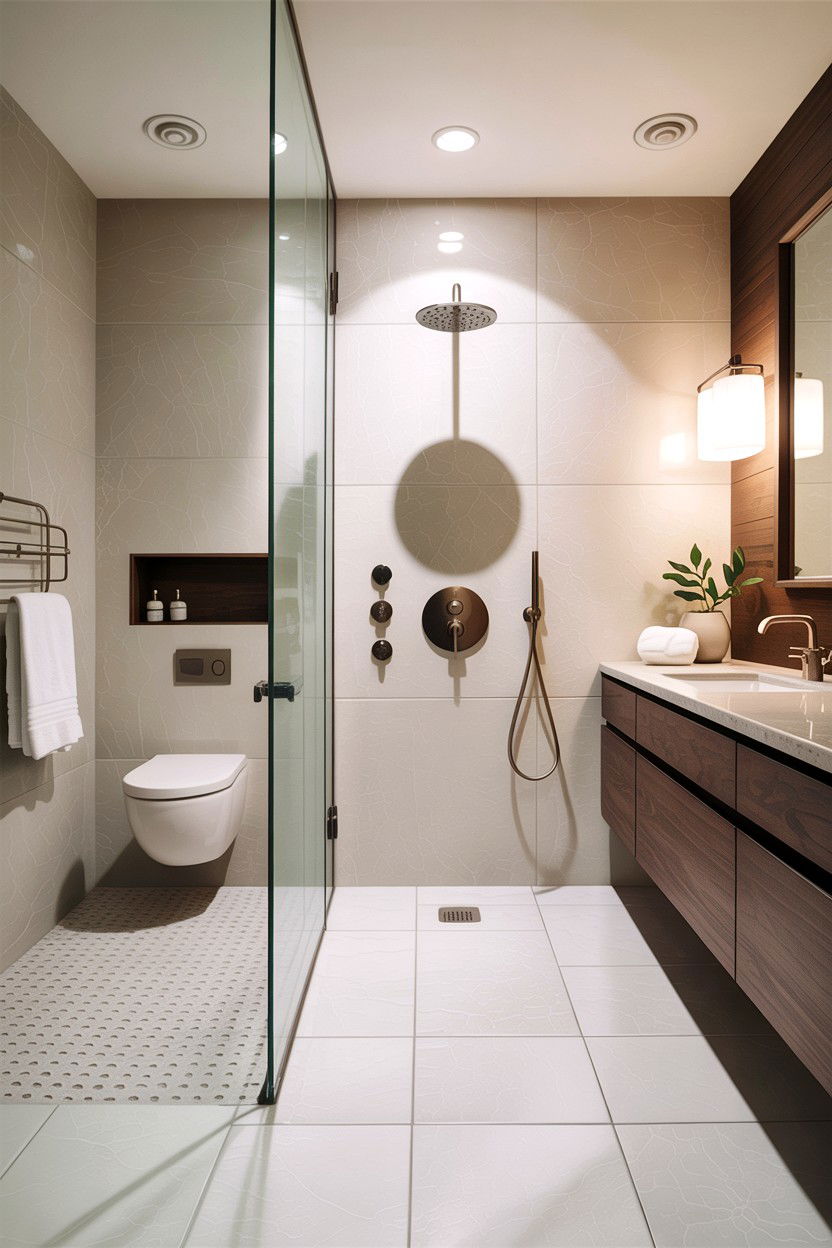 Wet Room Bathroom - 30 guest bathroom ideas