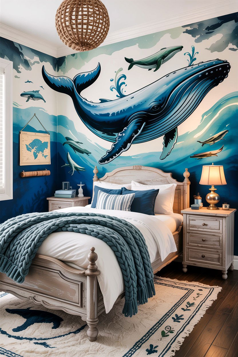 Whale Bedroom - 30 animal themed bedroom ideas