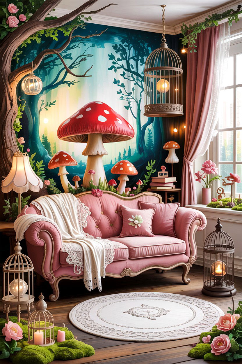 Whimsical fairytale living room - 30 cluttercore living room ideas