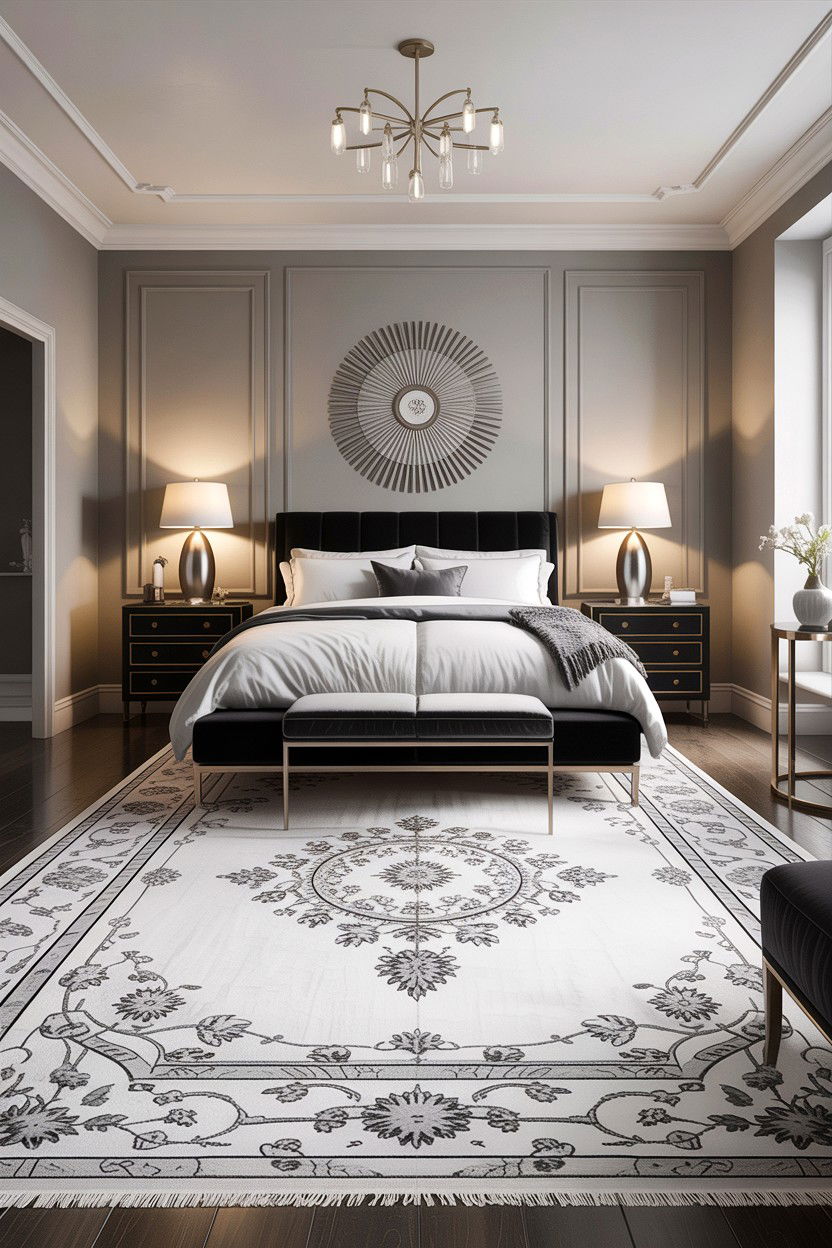 White And Grey Rug - 30 bedroom oriental rugs