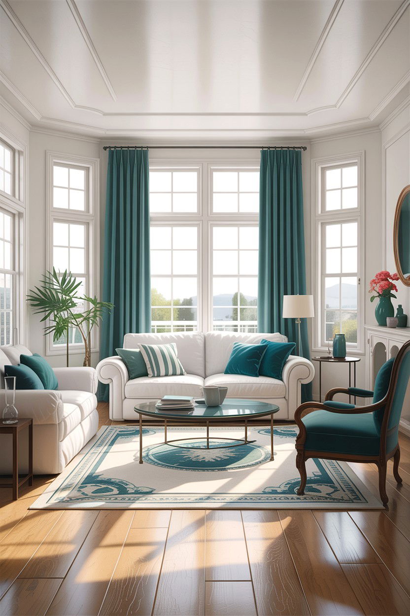 White And Teal Living Room - 30 scandinavian teal living room ideas