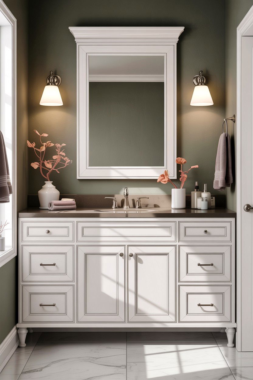 White Bathroom Vanity - 30 taupe and white bathroom ideas