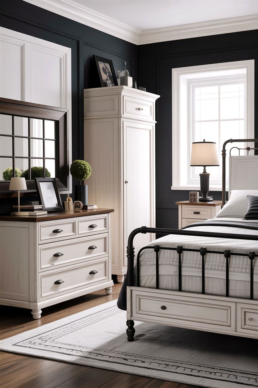 White Bedroom Black Accents - 30 bedroom white furniture ideas
