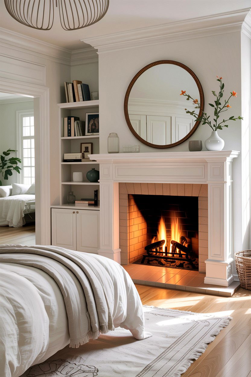 White Bedroom Fireplace - 30 bedroom with fireplace ideas