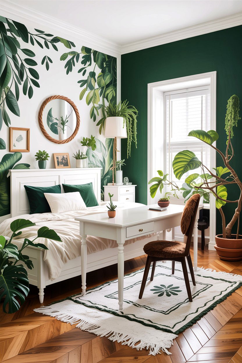 White Bedroom Green Plants - 30 bedroom white furniture ideas