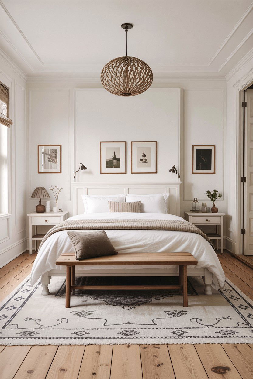 White Bedroom With Bench At Foot Of Bed - 30 scandinavian white bedroom ideas