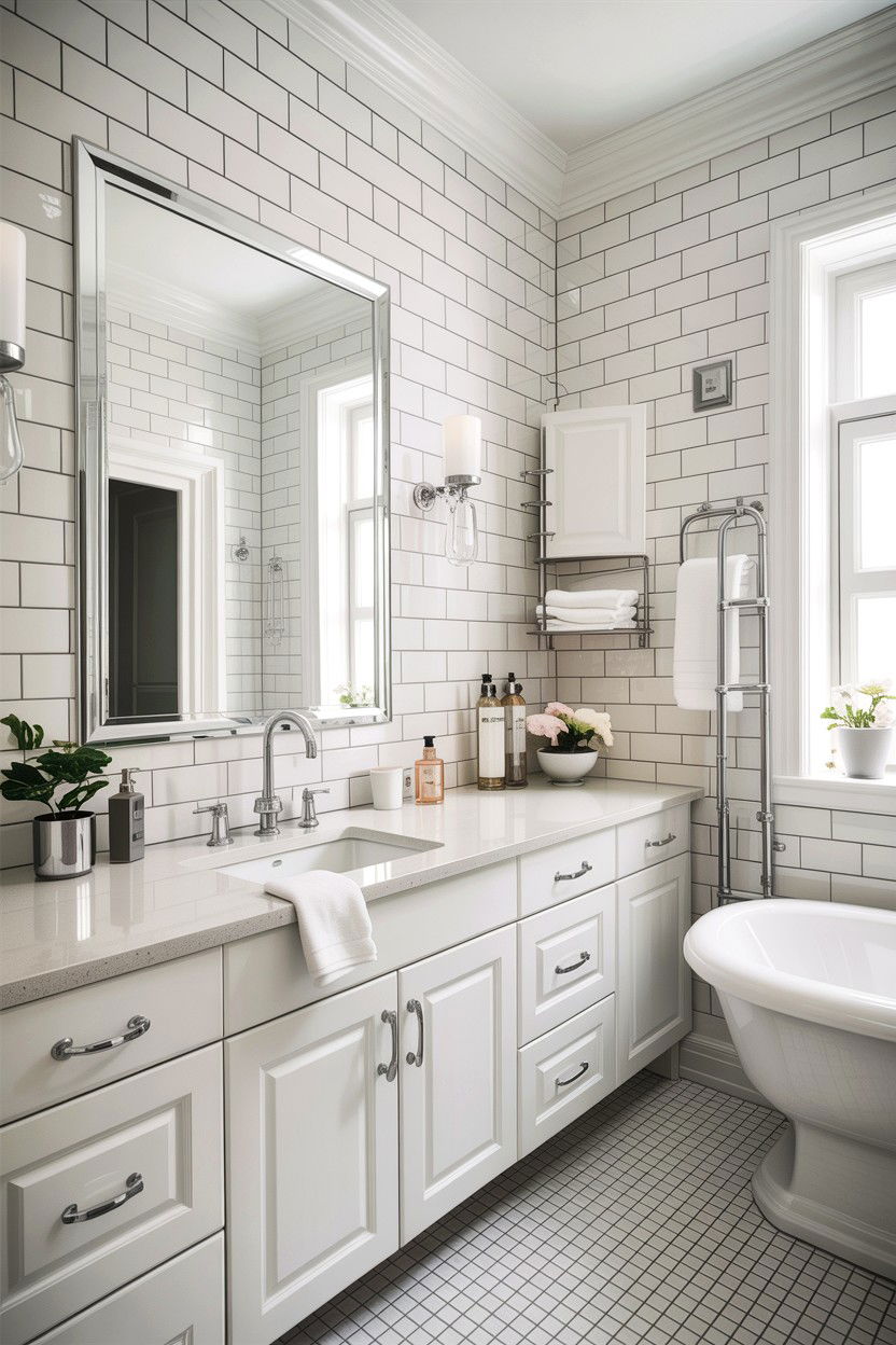 White Chrome Bathroom - 30 chrome bathroom ideas