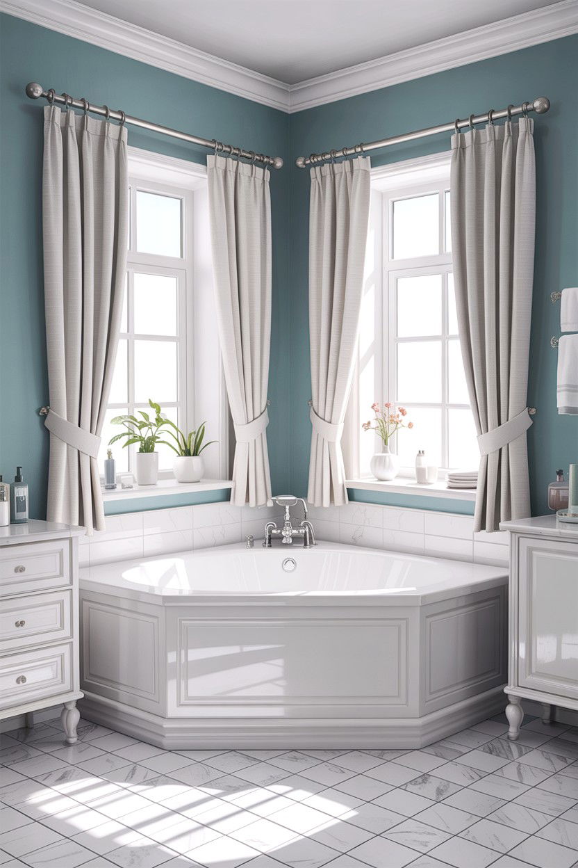 White Corner Bathtub - 30 corner tub ideas